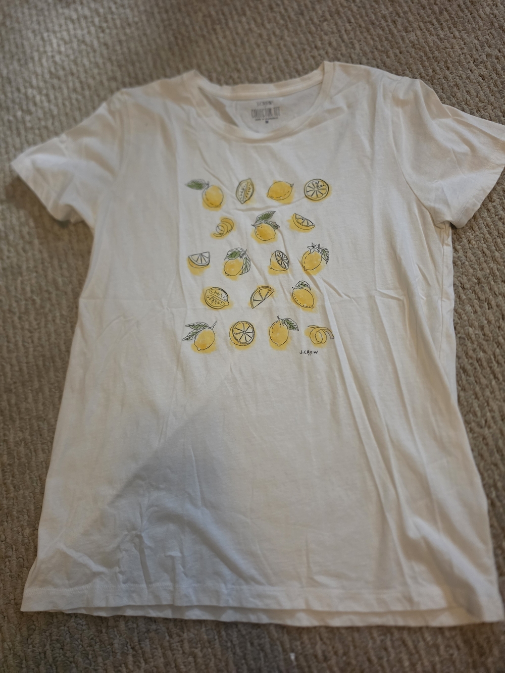 J.Cree White T-Shirt with Yellow Lemon Print